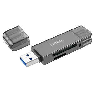 HOCO HB39 USB/TYPE-C 3.0 hochgeschwindigkeits-Kartenleser tragbarer TF- und SD-Kartenleser Speicher OTG-Kartenleser-Adapter - Product Image 2