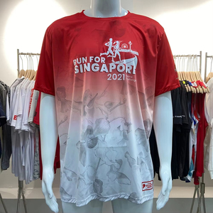 เสื้อพิมพ์ซับลิเมชันทรงสี่เหลี่ยมเสื้อยืดโพลีเอสเตอร์รีไซเคิล UPF 50 + ที่กำหนดเองสำหรับการวิ่งมาราธอน - Product Image 3