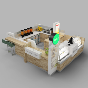 Dondurma Kiosk tasarım özelleştirilmiş içecek Kiosk alışveriş merkezi kahve kabarcık çay Kiosk ahşap Modern Panel ticari mobilya 1 takım - Product Image 4