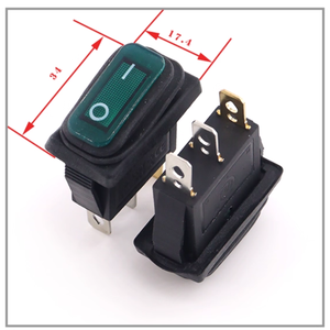 Interruttore a forma di nave KCD3 impermeabile piastra di sollevamento interruttore di alimentazione rosso e verde con luce 2-posizione 3-pin 15 a250v interruttore a pulsante - Product Image 5