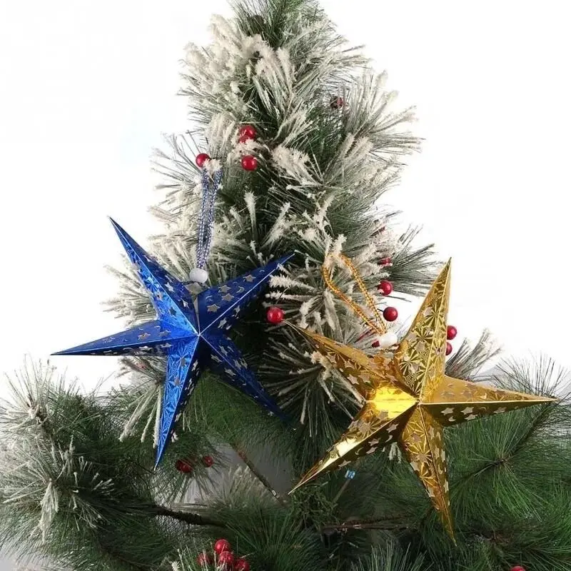 30cm Papel De Natal Estrela Casa Linda DIY Estrelas Xmas String Pendurado Estrela Festa De Natal Decoração Árvore Ornamentos