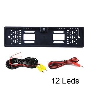 55x14cm厘米12v汽车后视摄像头4/8/12LED停车传感器CCD高清图像欧洲牌照架后视摄像头 - Product Image 2