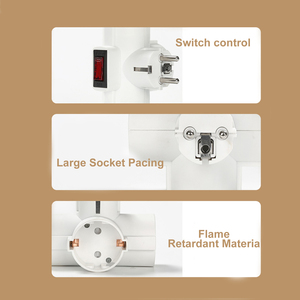 <strong>EU</strong> Standard Power <strong>Adapter</strong> European German Extended 1 to 3 Conversion <strong>Plug</strong> Conversion Socket for Home Office - Product Image 3