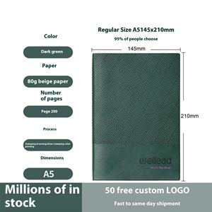 Soododo A5 Notebook Caja de regalo Set LOGO personalizado Oficina de negocios Bloc de notas Tendencia creativa Empalme Espiral Diario Papel Tela de cuero - Product Image 5