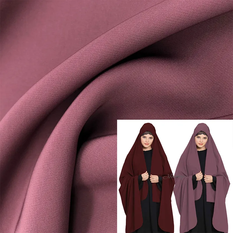 Écharpe Hijab en mousseline de soie de qualité supérieure, tissu châle pour femmes, coloris noir, abaya, tissu niqab burqa, collection 100%