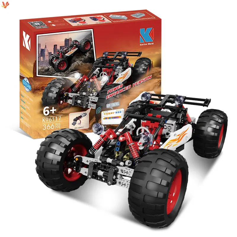 Assembly STEM Toy 366PCS RC Car Off-road Climbing Car App Control Programmable RC Car Building Blocks Kit Toy for kids