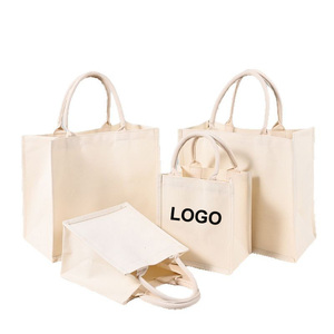 Bán buôn tùy chỉnh in túi và dây kéo bông lớn mua sắm vải trắng Túi tote - Product Image 1