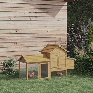 PawHutプレハブ木製チキンコープ2鶏用ランと巣付き陰毛150.5x54x87cm - Product Image 2