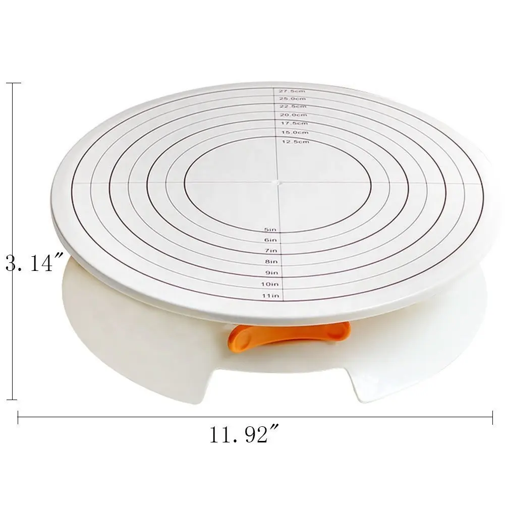 โต๊ะหมุนหมุนหมุนสำหรับตกแต่งเค้ก,แท่นหมุนทำจากพลาสติกกลมกันลื่นสำหรับใช้ในห้องครัว