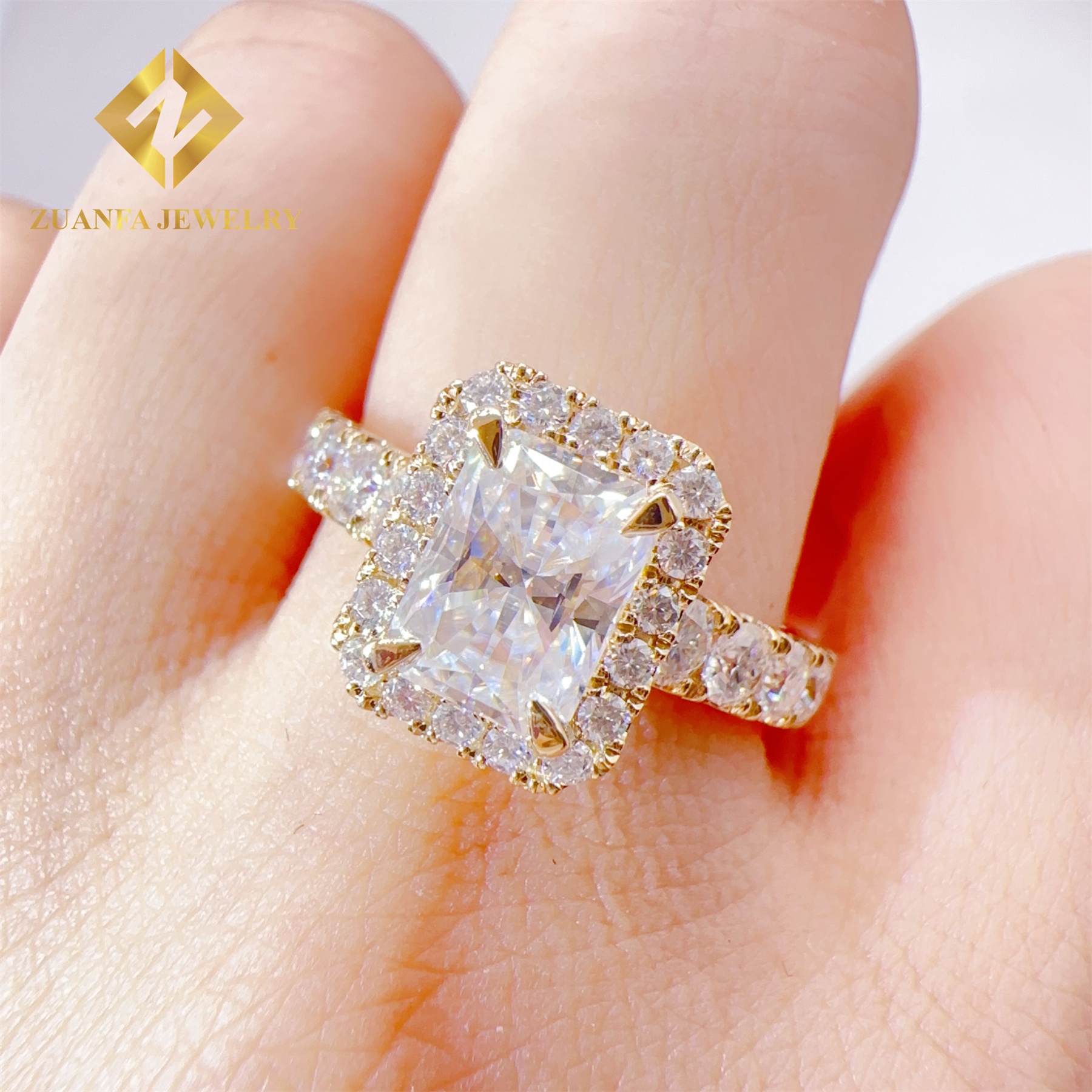 14k Yellow gold with 2ct radiant ring