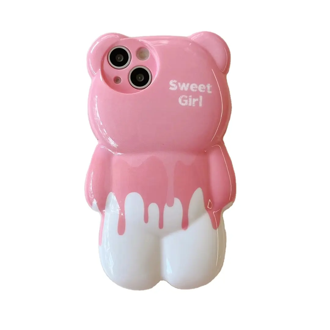 Милый 3D чехол для телефона с медведем для iPhone 14 13 12 11 Pro Max XS X XR, Мягкий Силиконовый противоударный защитный мультяшный чехол-накладка