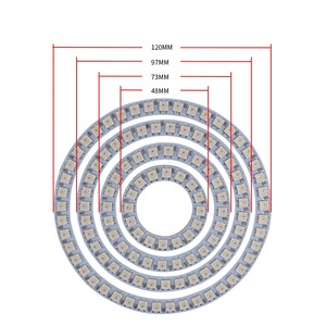 ไฟวงแหวน LED 5050 RGB 8/16/24/35/45LED WS2812B แยกที่อยู่ได้โมดูล DC5V สีดำแบบความฝันบอร์ดแหวนดิจิตอล - Product Image 3
