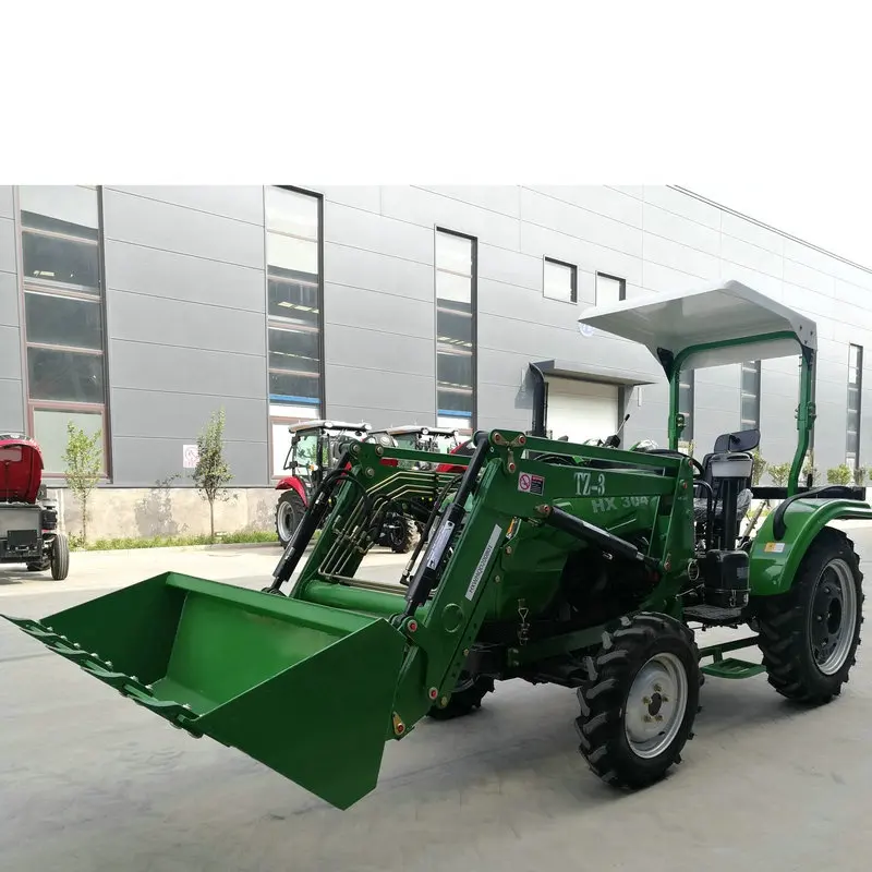 30hp 4wd huaxia chinese mini tractors with front loader rotary tiller for sale