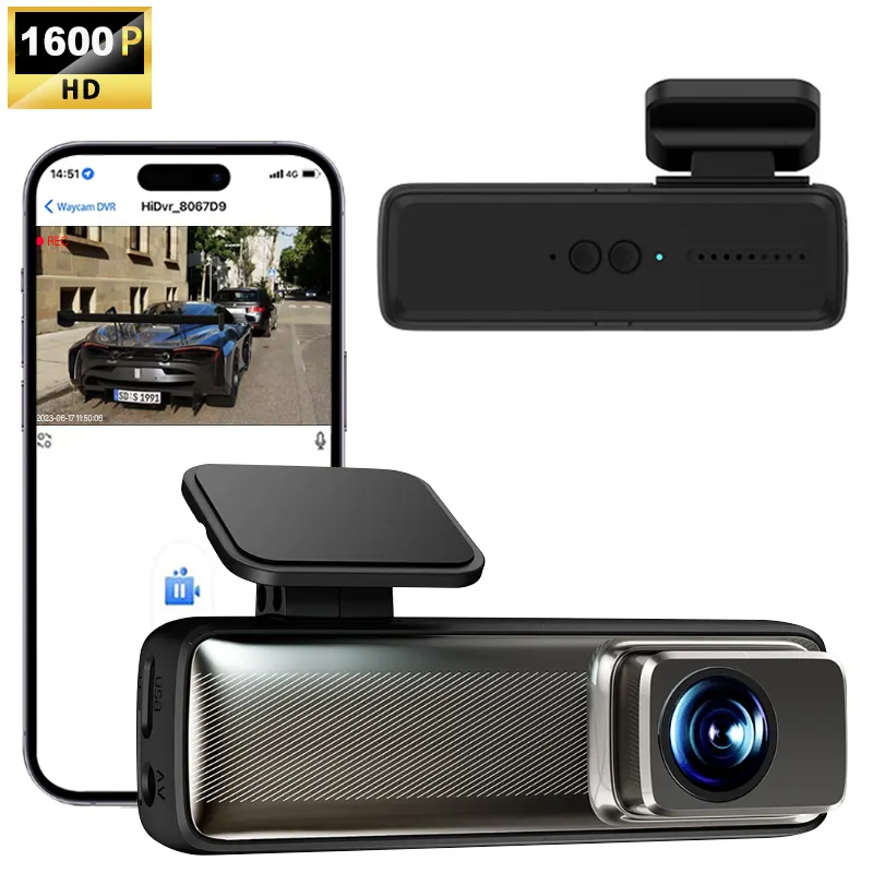 مسجل فيديو رقمي مزدوج بدقة 2K للكاميرا أمامية وخلفية السيارة مع بطاقة SD