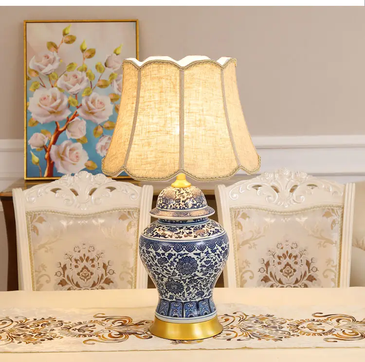 Qualitäts rabatt Modernes Wohnzimmer Chinesische Porzellan Tisch lampe Dekoration Rot Gelb Großhandel Tisch lampen für Wohnkultur