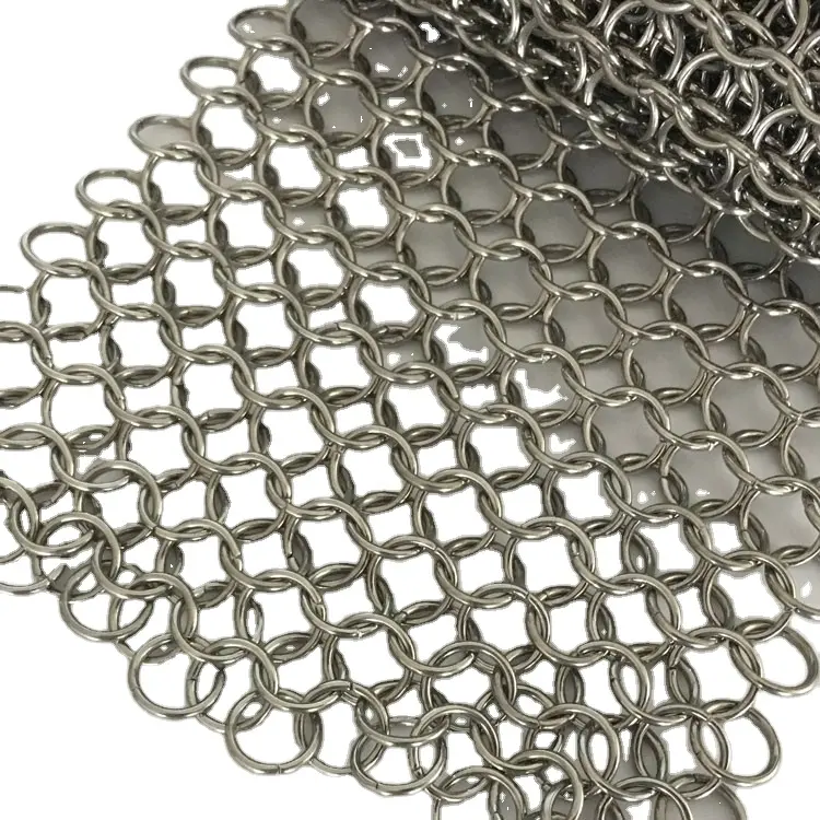 3.81mm 7mm ring stainless steel wire chain mail ring mesh for egg cleaning