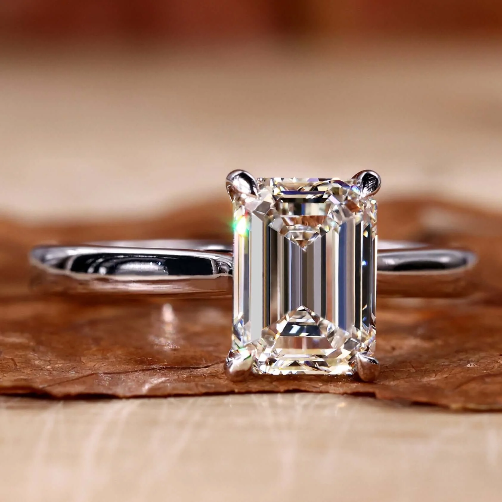 emerald solitaire ring
