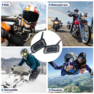Motorcycle Bluetooth <strong>Intercom</strong> <strong>System</strong> - <strong>Wireless</strong> Communication, 1200m Range IP67 Waterproof <strong>Group</strong> Riding &amp; Helmet Headset - Product Image 4