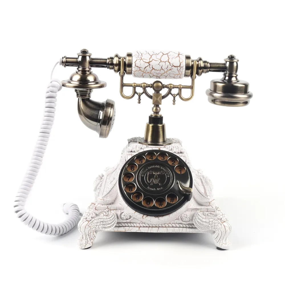 Telefone retrô com fio, livro de visitas, telefone antigo branco, com áudio, antigo, vintage, para casamento