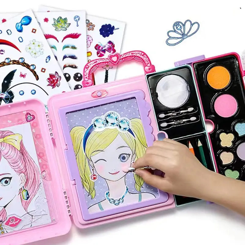 EPT-Set de cosméticos para niñas, juegos de maquillaje, juguetes de belleza seguros y no tóxicos, con caja