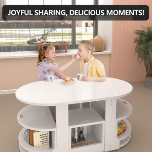 Hölzerner Nesting Tisch Stuhl <span class=keywords><strong>Set</strong></span> für Kinder 4 Aufbewahrung shocker mit ovalem Design für Spiel aktivitäten Read Craft Kids Teen Storage