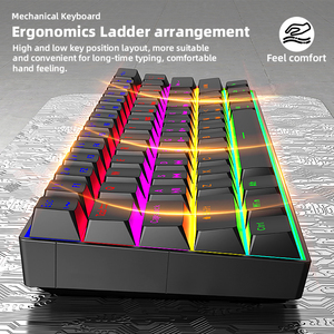 Interruttore blu tastiera Gaming 60 per cento Gamer Teclado Compact 61 tasti LED retroilluminato Computer PC cablato bianco tastiera meccanica