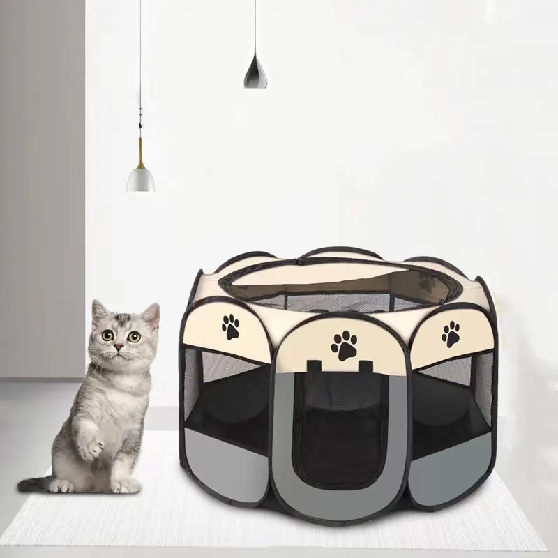 Tenda per cani casa portatile traspirante per esterni recinzioni per cani gatti sala parto facile funzionamento ottagonale cassa per cani e gatti