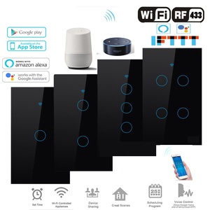120 abd standart Tuya akıllı yaşam akıllı anahtar Wifi duvar anahtarı hiçbir nötr hattı anahtarı katiyen Alexa ses kontrolü temperli cam - Product Image 4