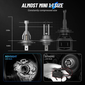 Bóng đèn pha LED Novsight 12000LM 40W siêu sáng, bóng đèn H7 mini 1:1, 6500K trắng, chống nước IP68, cắm là chạy - Product Image 3