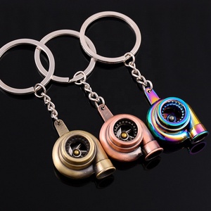 <strong>Turbo</strong> Gear Brake Disc Caliper Keychain Creative Auto Parts Metal Wheel Tire Rim <strong>Key</strong> Ring Hub Keychain with Shock Absorber