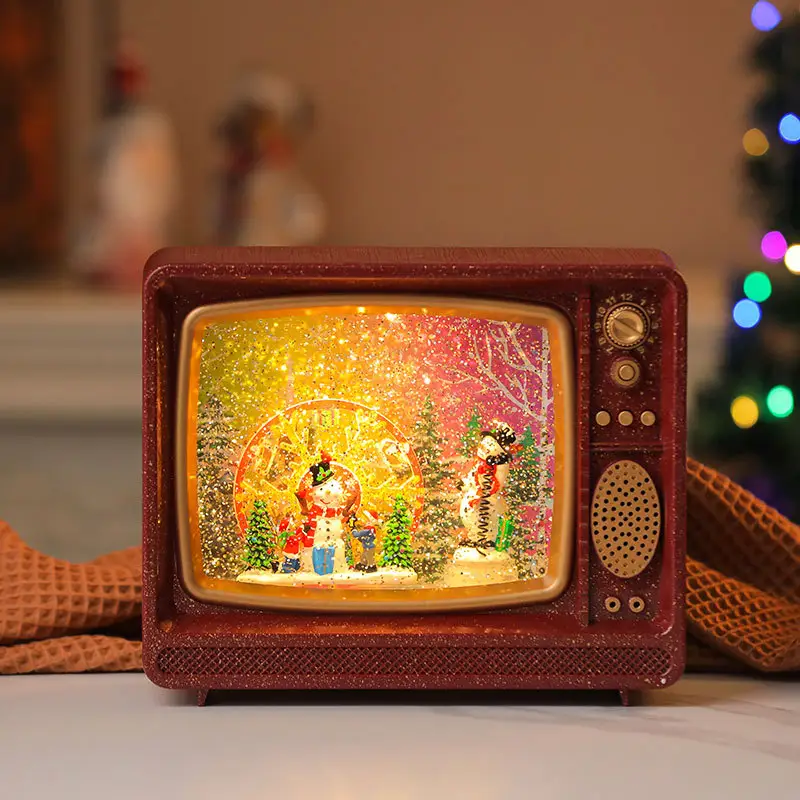 Rueda de La Fortuna, linternas LED giratorias, decorar Navidad, muñeco de nieve, linterna de TV, luz nocturna, linterna de nieve