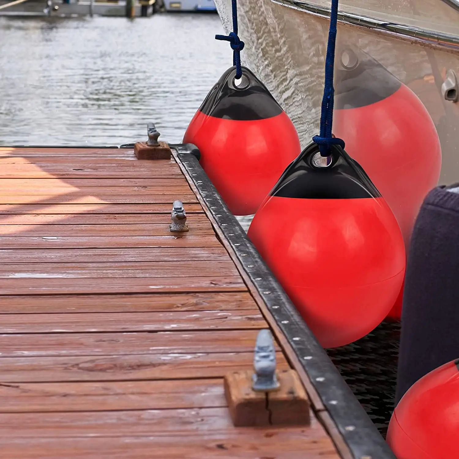 BOSKET coppia di parabordi per barche boa di ancoraggio rotonda a sfera, boa di ormeggio marina con protezione dello scudo in vinile gonfiabile