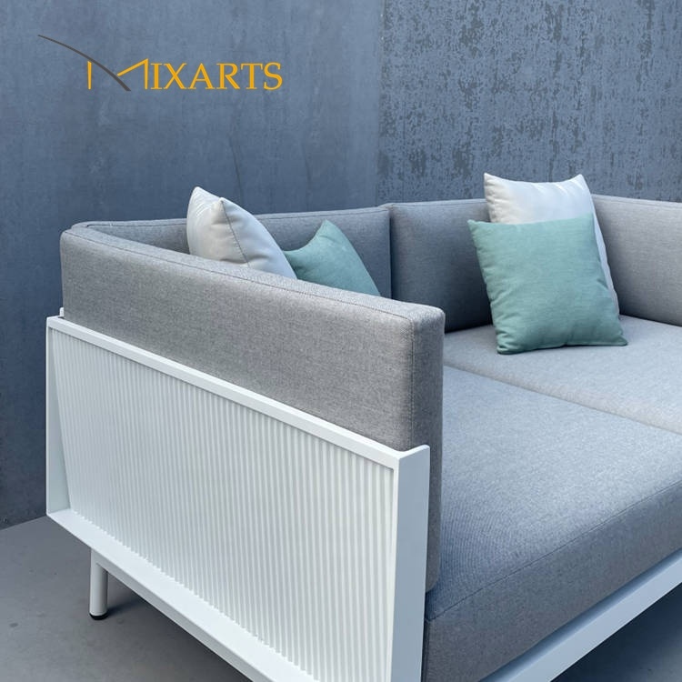 White frame with grey cushion