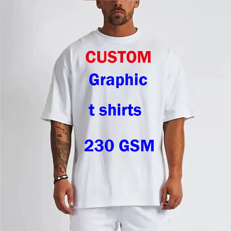 kundenspezifischer t-shirt-druck grafik t-shirts schlichte streetwear hip hop t-shirts für herren baumwolle lässig kurze Ärmel hemden