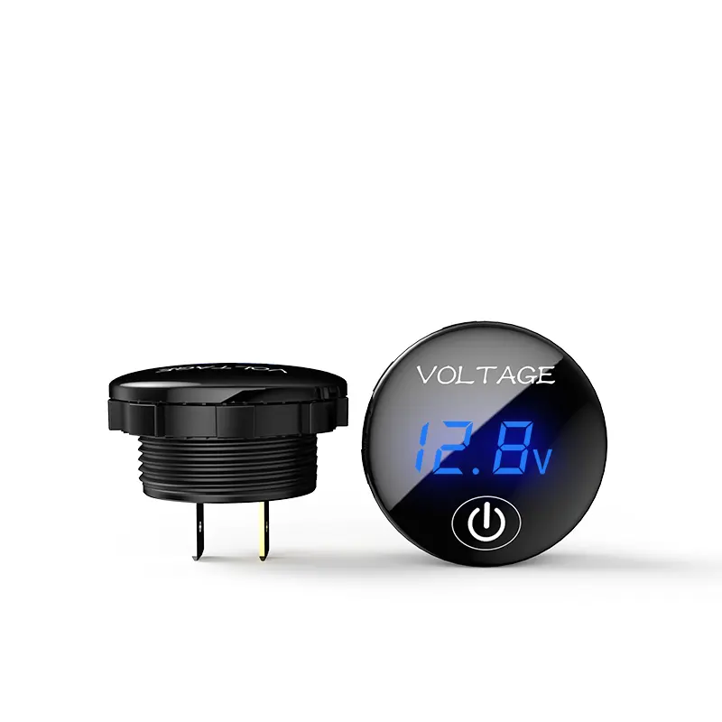 Car Motorcycle Boat DC 5V-48V LED Panel Digital Voltage Meter Battery Capacity Display Voltmeter with Touch ON OFF Switch