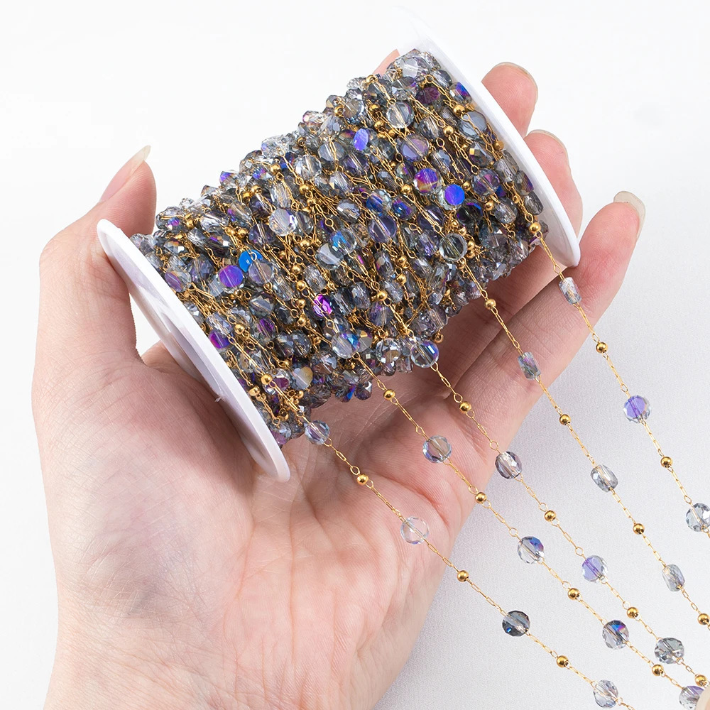 Gray blue Faceted -Gold plated