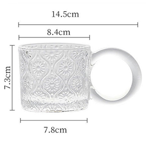 大手柄家用办公咖啡拿铁奶茶创意耐热个性玻璃手柄马克杯 - Product Image 5