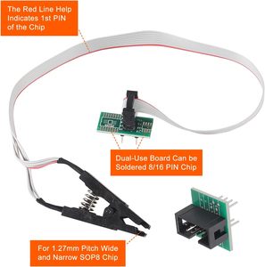 SOIC8 <strong>SOP8</strong> Flash <strong>Chip</strong> IC Test <strong>Socket</strong> Adapter BIOS + CH341 24 25 Series EEPROM Flash BIOS Module Electronic Modules Kits - Product Image 4
