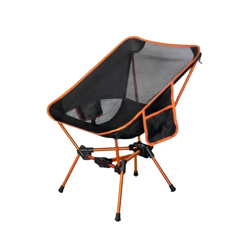 Logo personnalisé aluminium plage lune demi balançoire chaise de camping pliante extérieure portable compacte pêche Camping accessoires chaise avec