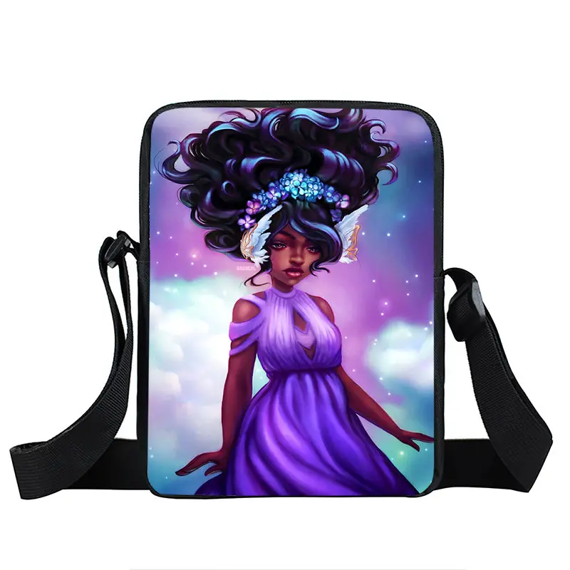 Afro Lady Girl Umhängetasche Africa Beauty Princess Kleine Umhängetasche Braune Frauen Handtasche Mini Totes Teenager Umhängetaschen