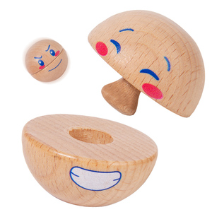 Wooden Emotion Expression Round Ball Game Baby Expression Matching Card Puzzle Children's Early Education <strong>Toy</strong> - Product Image 5