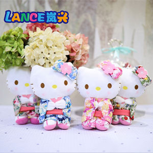 Kawaii Kimono pembe pembe kiraz çiçekleri etek Hallo Kitty HK KT peluş oyuncak Kawaii dolması hayvan Xmas sevgililer Sanrion peluş - Product Image 1
