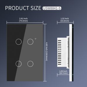 Akıllı inline abd standart anahtarı 4 gang 1 yollu app kontrollü zamanlayıcı anahtarı olmayan dokunmatik ışık wifi kablosuz akıllı anahtarı - Product Image 5