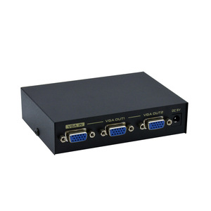 VGA Manual 200HZ 1920x1440 Switch Box Splitter 2 puertos Audio Video 1 en 2 Out Switcher Monitor para duplicación de pantalla de proyector