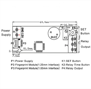 K202 R503DC12V低消費電力指紋制御ボードR503指紋モジュール - Product Image 4