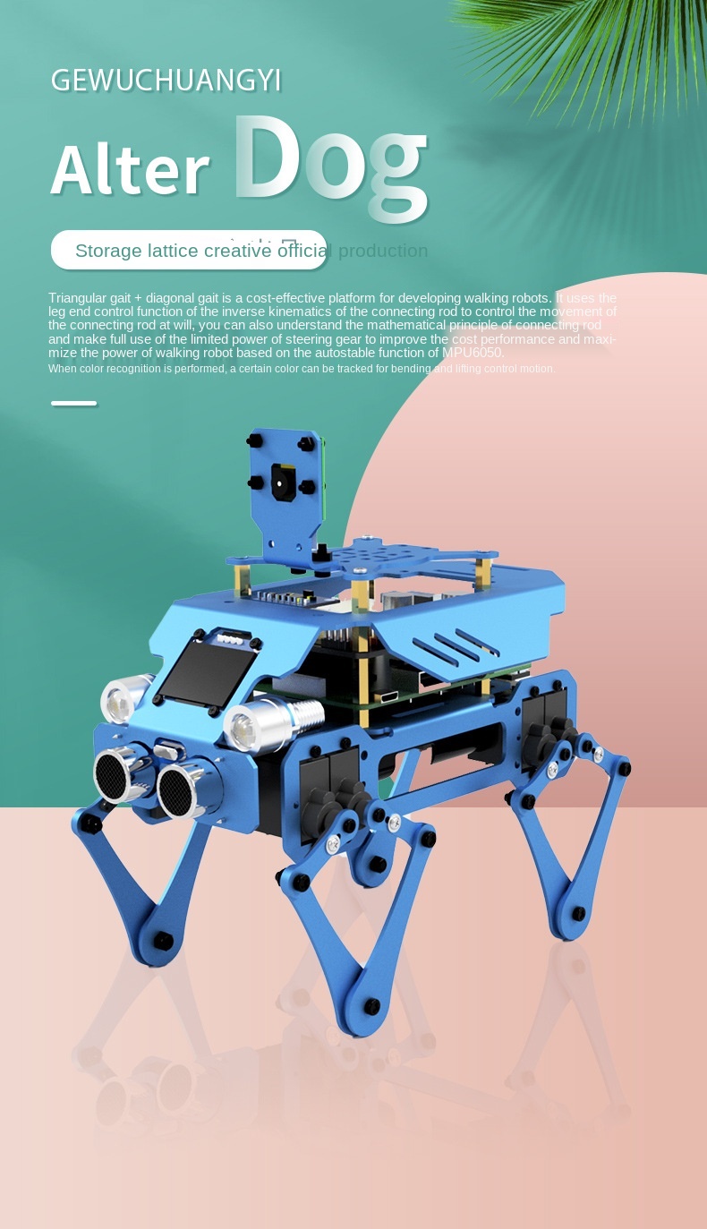 Education Robot Steam Science and Education Raspberry Pi Co<i></i>nnecting Shaft Robot Three-in-One Aluminum Alloy Robot Dog