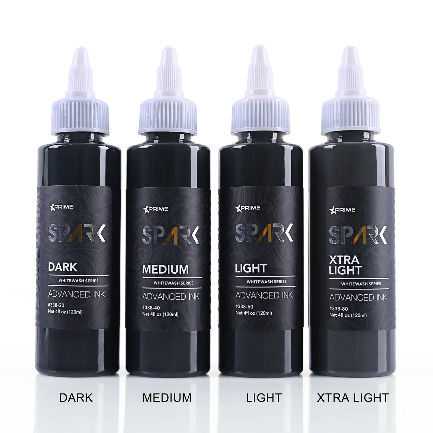 Spark China Factory Hersteller Großhandel White Wash Pigment Dark Glow Farbe Triple Kaufen Sie Black Tattoo Ink