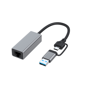 <strong>2</strong>-IN-1 USB3.0 and <strong>Type</strong>-C Transfer Ethernet Adapter RJ45 <strong>Network</strong> LAN Gigabit Laptop 1000M for Macbook Laptop <strong>Computer</strong> - Product Image 1