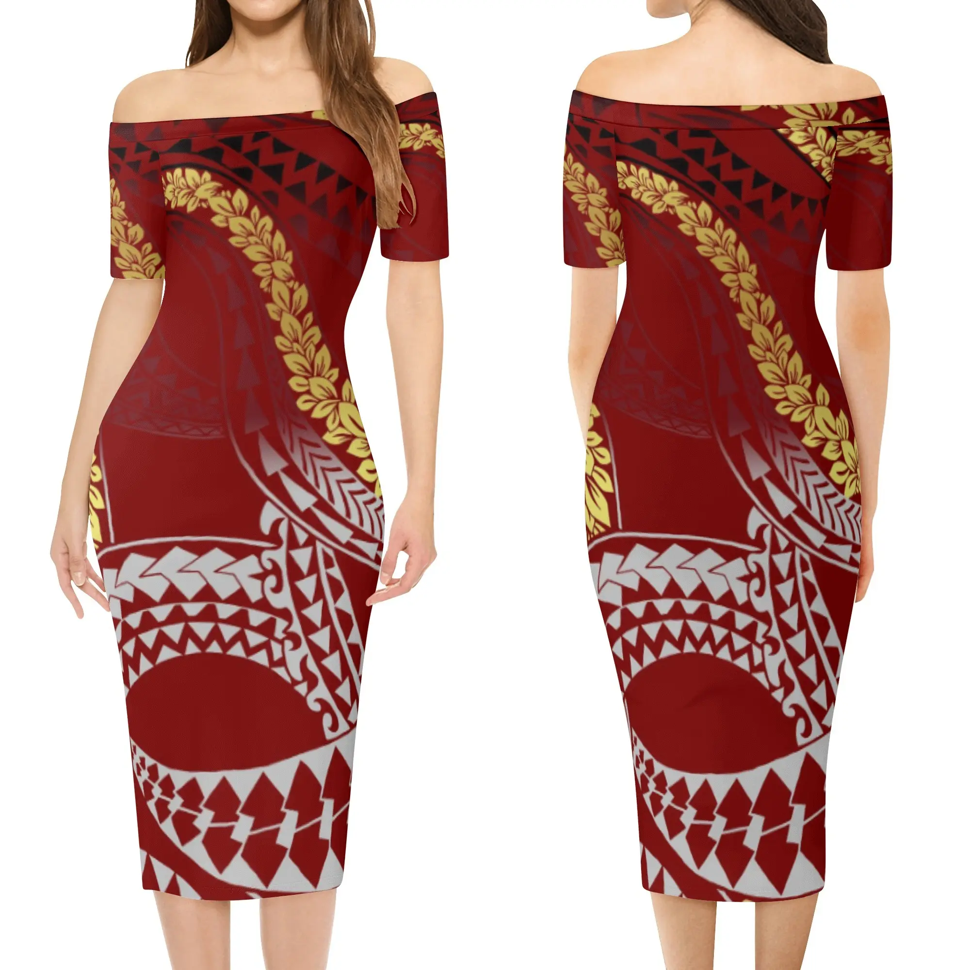 Vestido para mulheres, 6xl saia extragrande da moda moda de tatuagem maiores roupas femininas da polinésia vestido com envólucro oferta especial elegante
