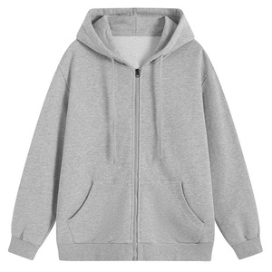 2024 Spring and Autumn New Men's Hoodie Hoodie Solid Color Relaxed Two <strong>Open</strong> Coat Men Cardigan Top - Product Image 4